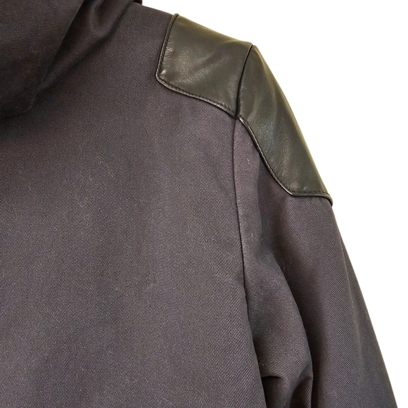 Maje black parka removable warm lining with the sherpa hood are removable sz 1 - Picture 8 of 13
